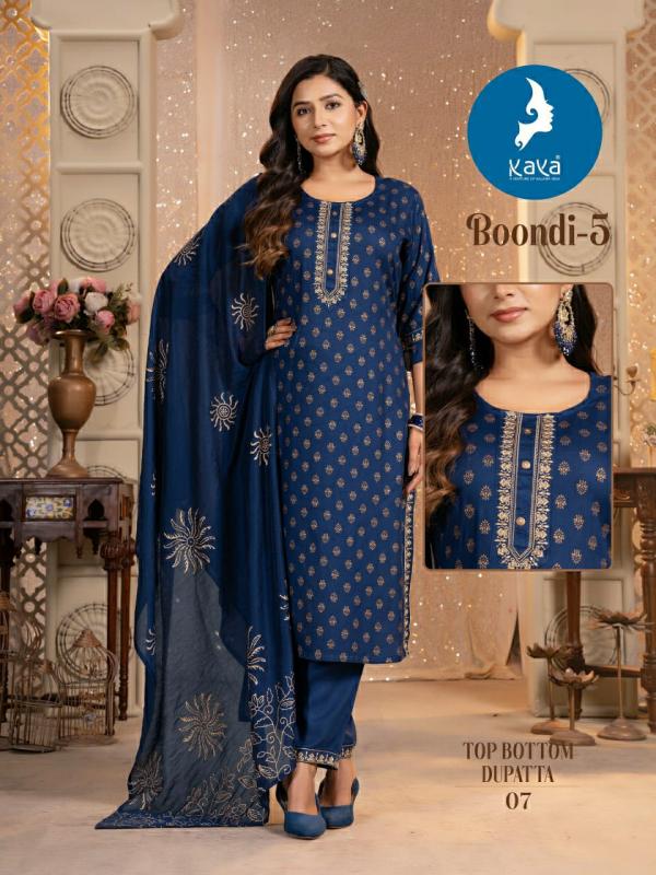 Kaya Boondi Vol 5 Rayon Kurti Bottom With Dupatta