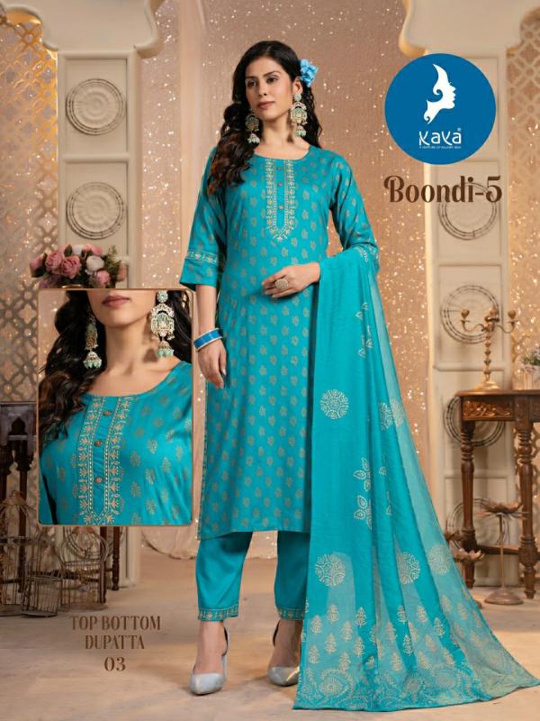 Kaya Boondi Vol 5 Rayon Kurti Bottom With Dupatta