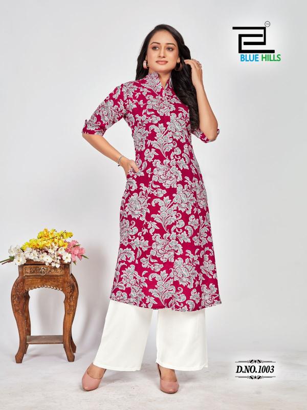 Blue Hills Maher Rayon Printed Kurti Collection