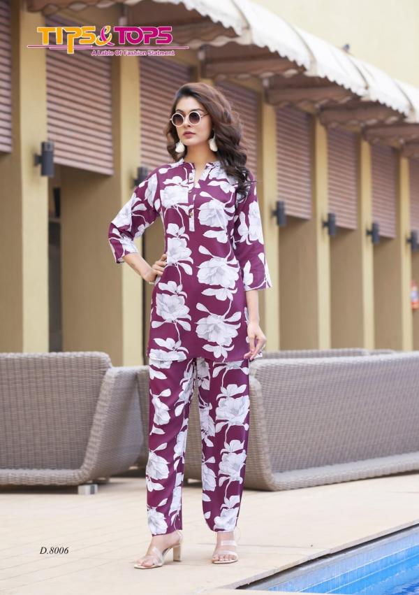 Tips And Tops Fashion Beats Vol 08 Rayon Printed Co Ord Set