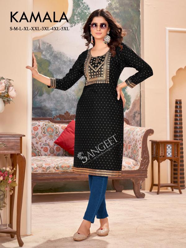 Sangeet Kamala Rayon Gold Printed Kurti Collection