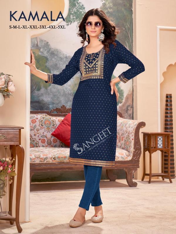 Sangeet Kamala Rayon Gold Printed Kurti Collection