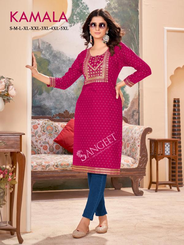 Sangeet Kamala Rayon Gold Printed Kurti Collection