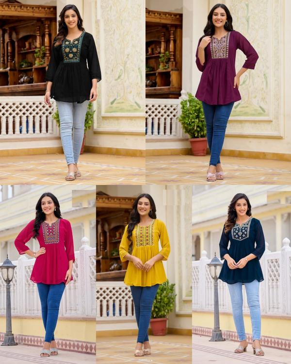 Bubbly 3 Georgette Western Short Tops Collection