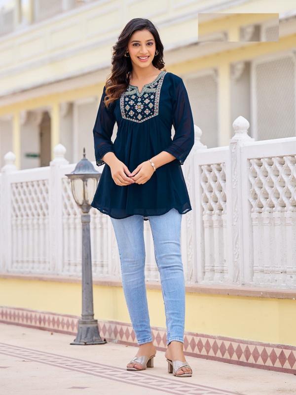 Bubbly 3 Georgette Western Short Tops Collection