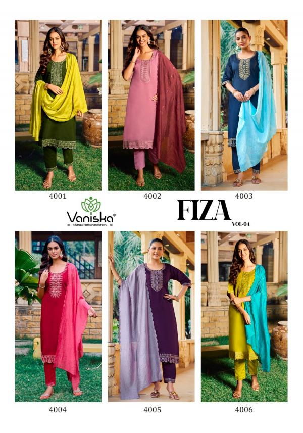 Vaniska Fiza Vol 4 Roman Silk Kurti Bottom With Dupatta Collection