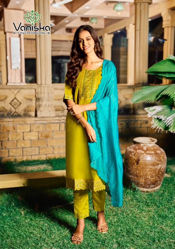 Vaniska Fiza Vol 4 Roman Silk Kurti Bottom With Dupatta Collection