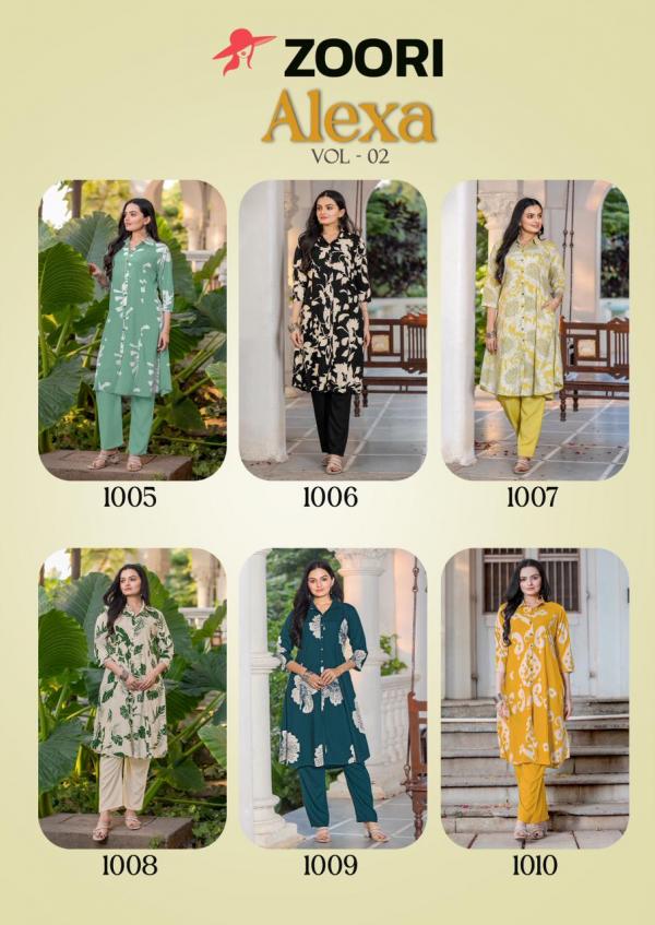 Zoori Alexa Vol 2 Rayon Printed Kurti With Bottom Collection