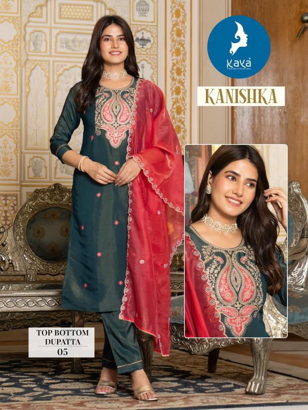 Kaya Kanishka Tissue Shimmer Kurti Bottom With Dupatta Collection