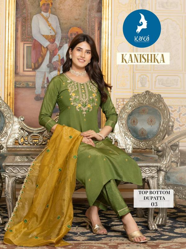 Kaya Kanishka Tissue Shimmer Kurti Bottom With Dupatta Collection