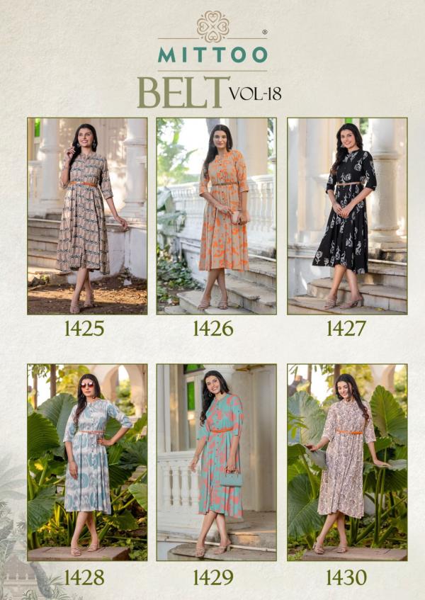 Mittoo Belt Vol 18 Fancy Rayon Printed Kurti Collection