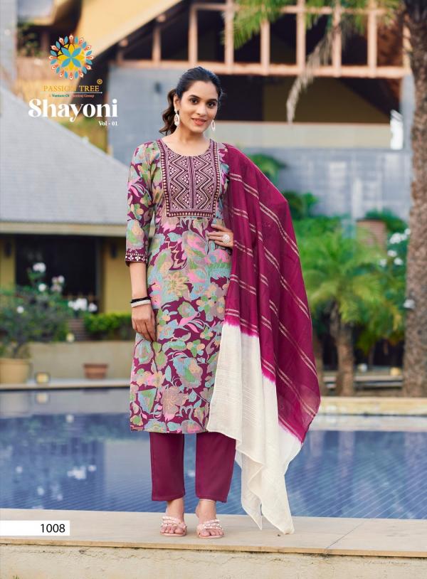 Shayoni Vol 1 By Passion Tree Fancy Kurti Pant With Dupatta