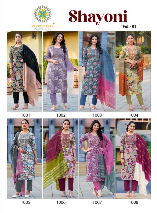 Shayoni Vol 1 By Passion Tree Fancy Kurti Pant With Dupatta