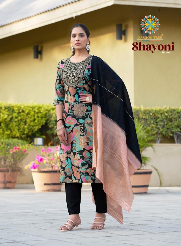 Shayoni Vol 1 By Passion Tree Fancy Kurti Pant With Dupatta