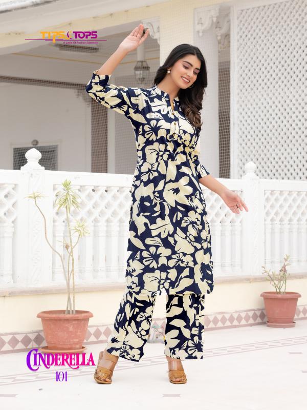 Tips And Tops Cinderella Vol 2 Rayon Printed Co Ord Set