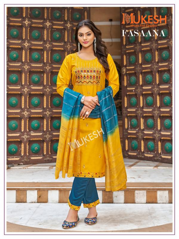 Mukesh Fasaana Rayon Top Bottom With Dupatta Collection