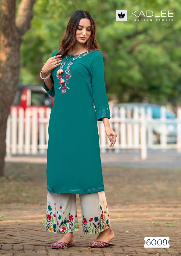 Kadlee Kaveri Vol 2 Rayon Embroidered Kurti With Bottom Collection