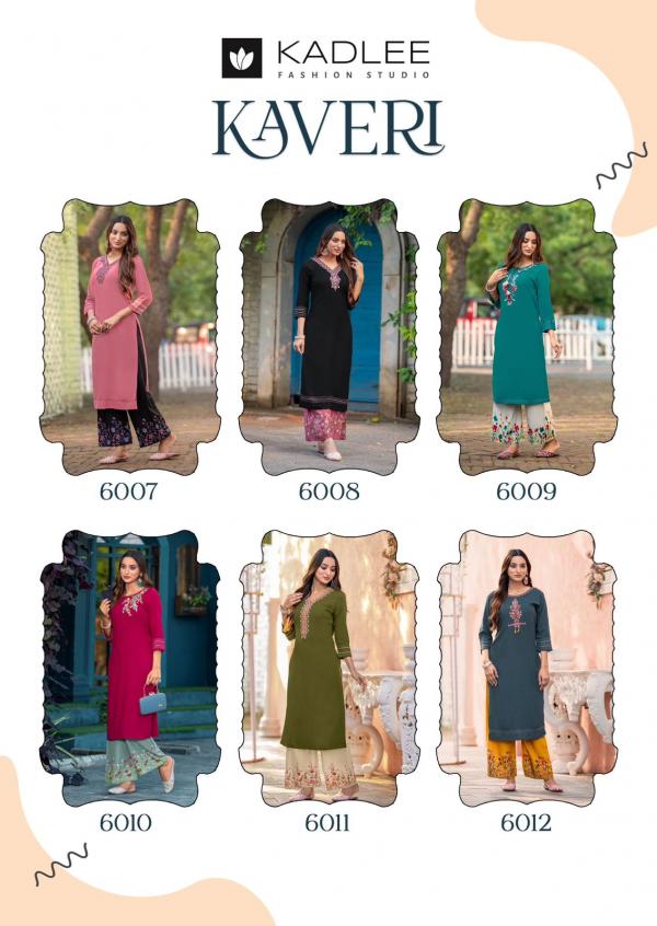 Kadlee Kaveri Vol 2 Rayon Embroidered Kurti With Bottom Collection