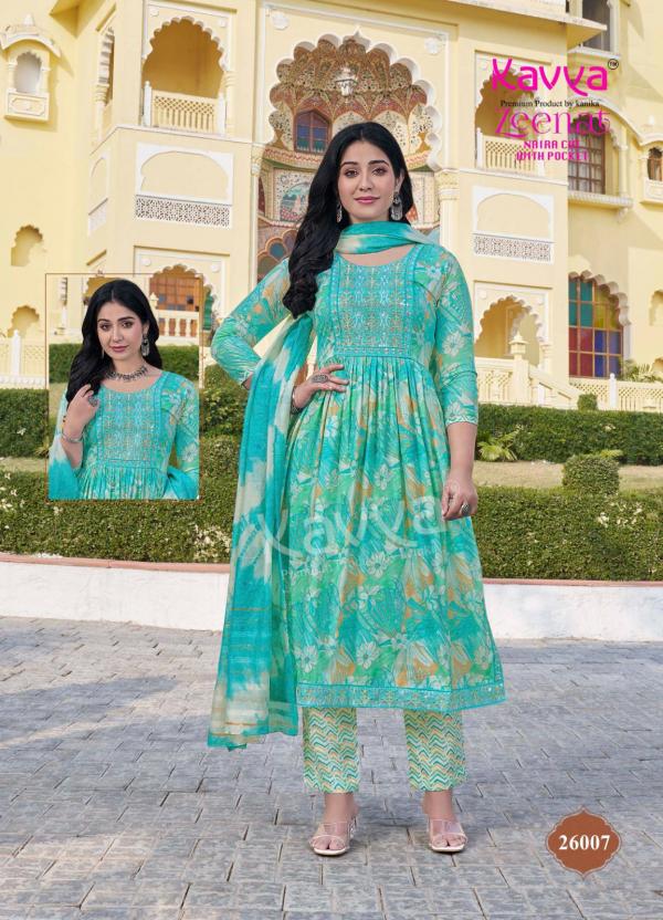 Kavya Zeenat Vol 26 Foil Printed Kurti Bottom With Dupatta