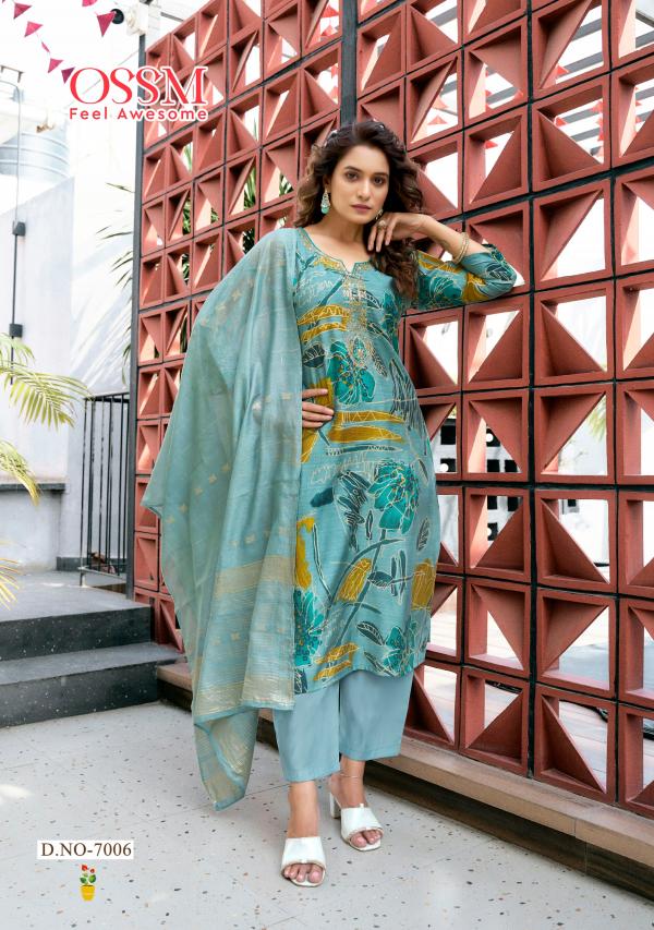 Ossm Muskan Vol 07 Foil Printed Top Bottom With Dupatta