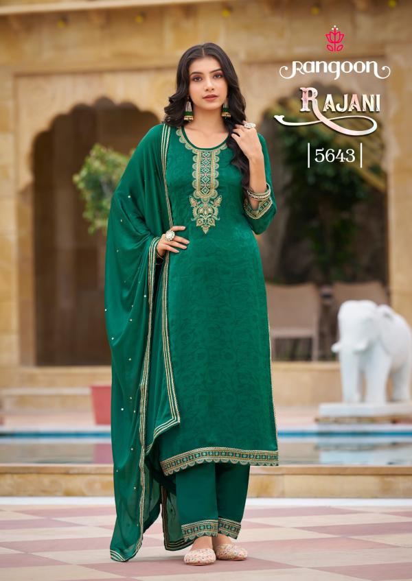 Rangoon Rajani Chinon Kurti Bottom With Dupatta Collection