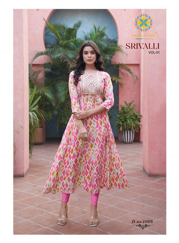 Srivalli Vol 1 By Passion Tree Rayon Long Kurti Collection