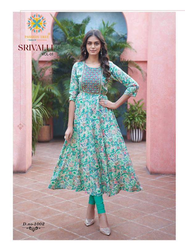 Srivalli Vol 1 By Passion Tree Rayon Long Kurti Collection