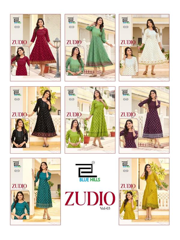 Blue Hills Zudio Vol 3 Rayon Printed Anarkali Kurti Collection