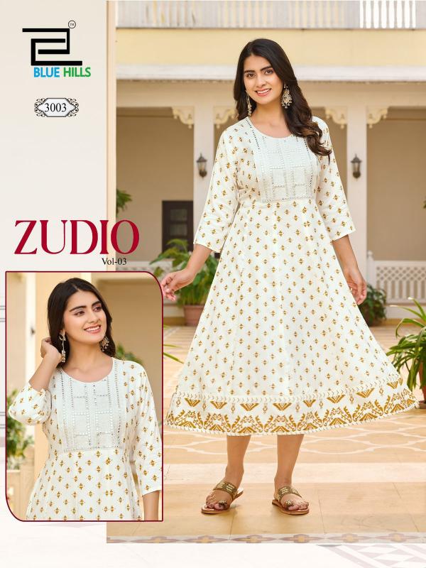 Blue Hills Zudio Vol 3 Rayon Printed Anarkali Kurti Collection