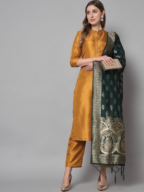 Vredevogel Valam Silk Blend Kurti Bottom With Dupatta Collection