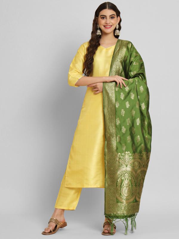 Vredevogel Valam Silk Blend Kurti Bottom With Dupatta Collection