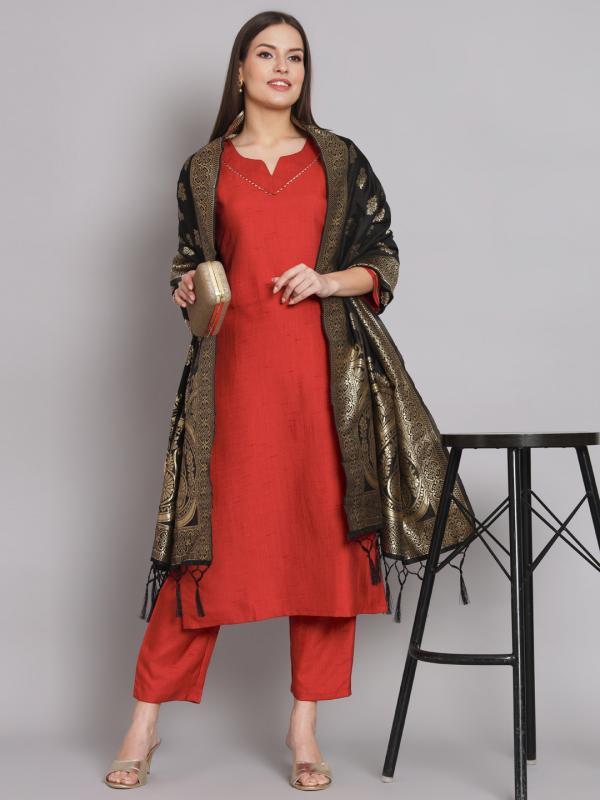 Vredevogel Valam Silk Blend Kurti Bottom With Dupatta Collection