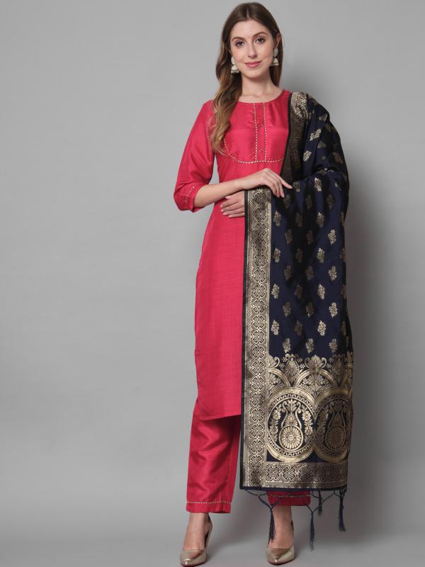 Vredevogel Valam Silk Blend Kurti Bottom With Dupatta Collection