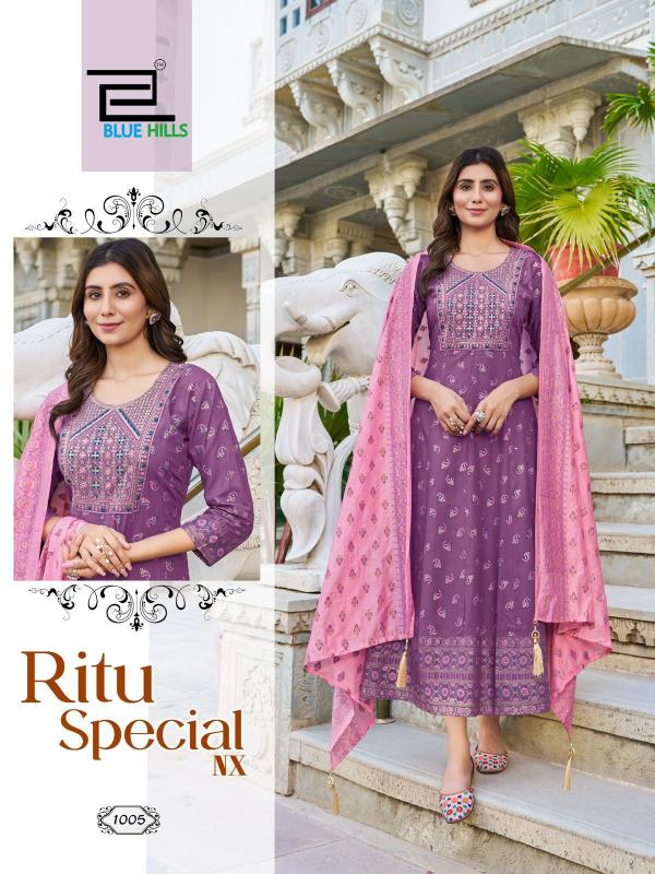 Blue Hills Ritu Special Nx Rayon Anarkali Gown With Dupatta Collection