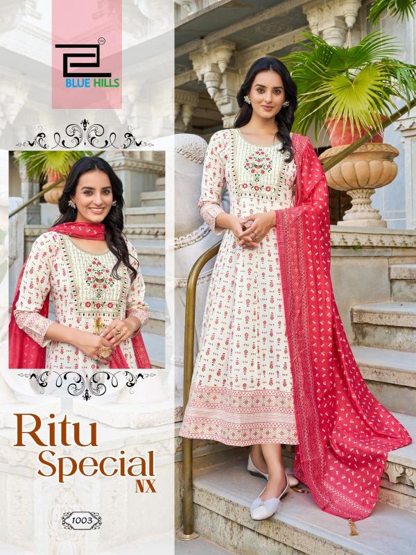 Blue Hills Ritu Special Nx Rayon Anarkali Gown With Dupatta Collection