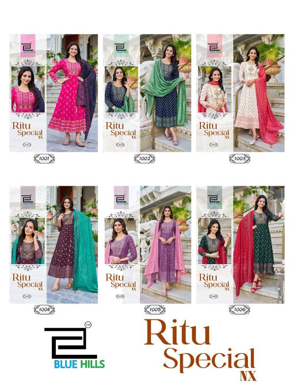 Blue Hills Ritu Special Nx Rayon Anarkali Gown With Dupatta Collection