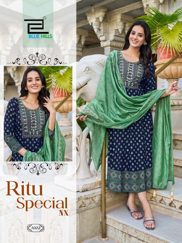 Blue Hills Ritu Special Nx Rayon Anarkali Gown With Dupatta Collection