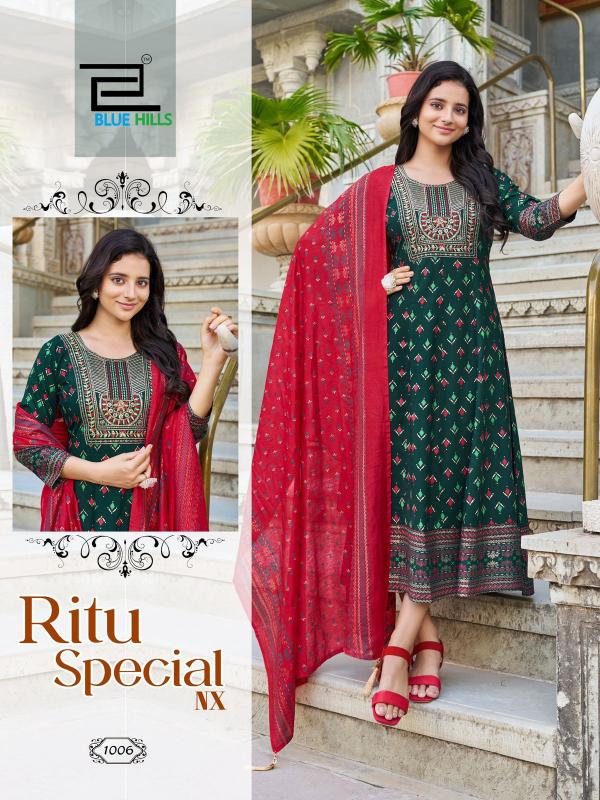 Blue Hills Ritu Special Nx Rayon Anarkali Gown With Dupatta Collection