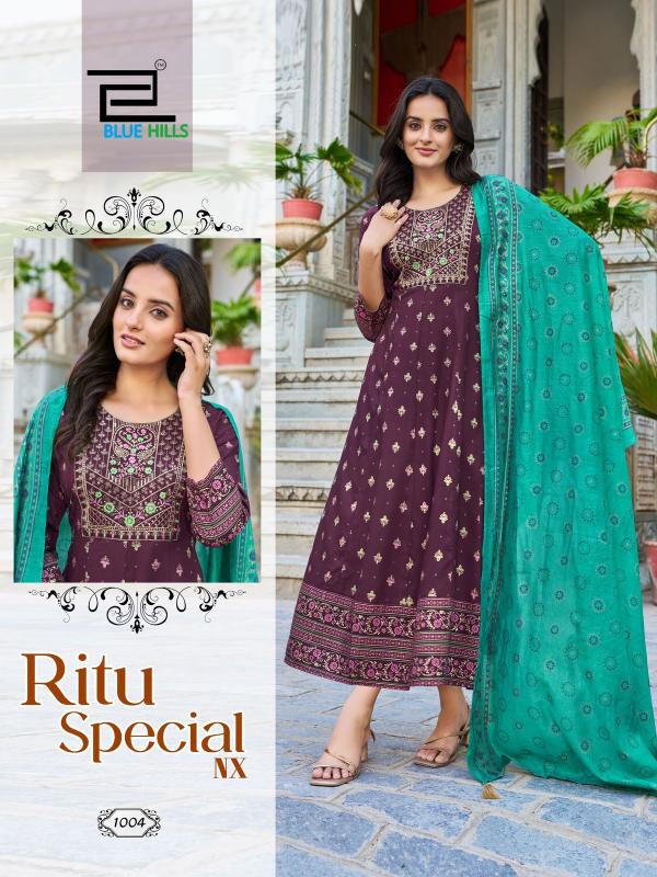 Blue Hills Ritu Special Nx Rayon Anarkali Gown With Dupatta Collection