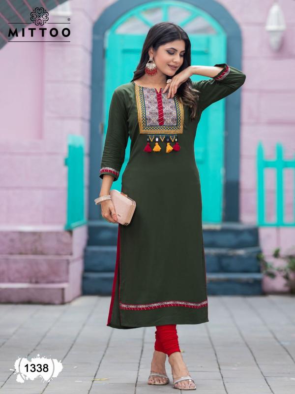 Mittoo Palak Vol 39 Rayon Embroidered Kurti Collection