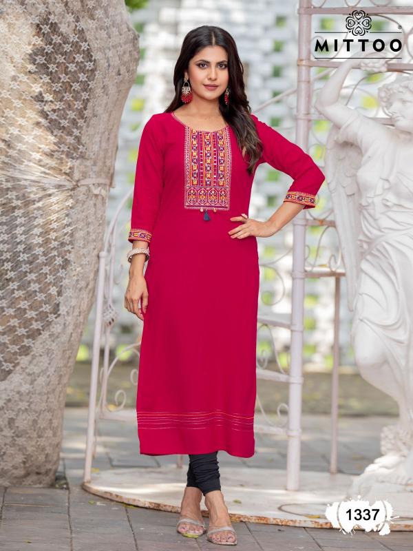 Mittoo Palak Vol 39 Rayon Embroidered Kurti Collection