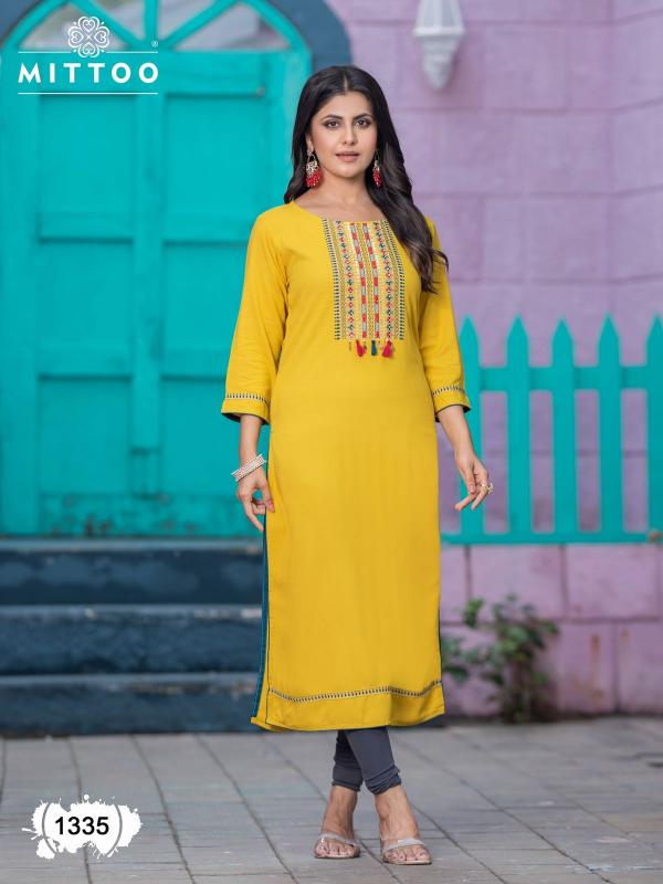 Mittoo Palak Vol 39 Rayon Embroidered Kurti Collection