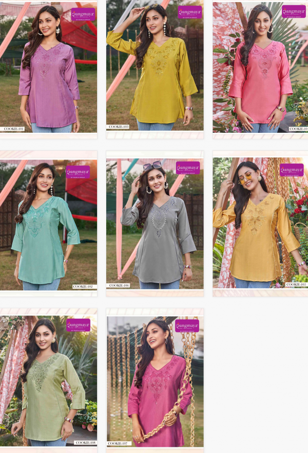 Rangmaya Cookie Vertigan Tunic Western Top Collection