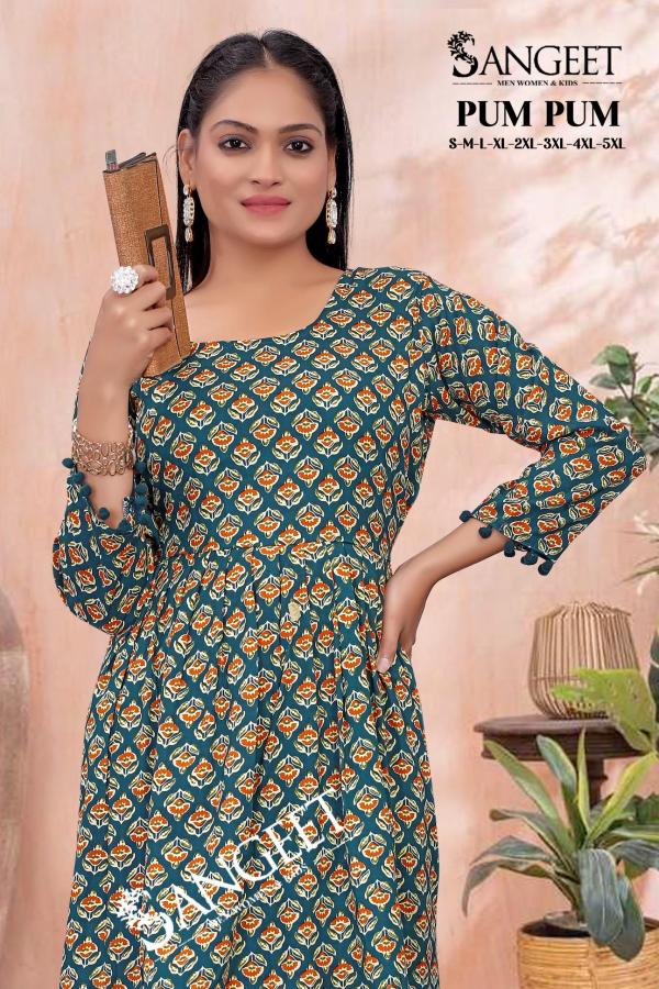 Sangeet Pum Pum Vol 2 Rayon Printed Short Kurti Collection