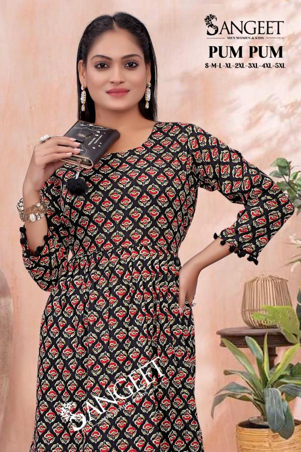 Sangeet Pum Pum Vol 2 Rayon Printed Short Kurti Collection