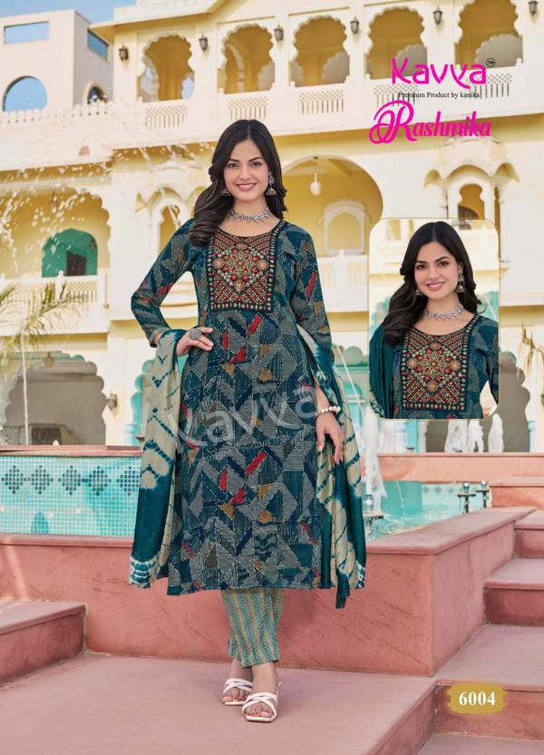 Kavya Rashmika Vol 06 Rayon Printed Kurti Pant With Dupatta