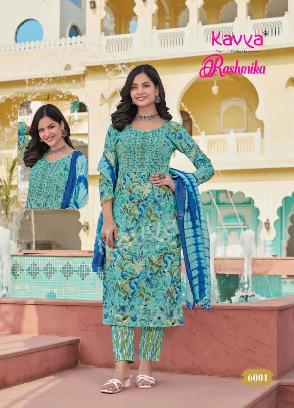 Kavya Rashmika Vol 06 Rayon Printed Kurti Pant With Dupatta