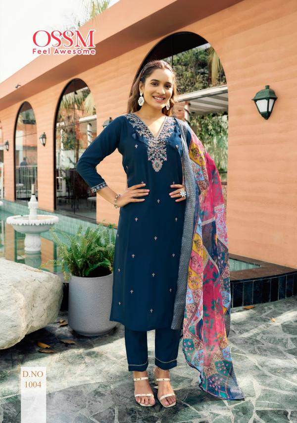 Ossm Rangat Viscose Roman Silk Kurti Bottom With Dupatta