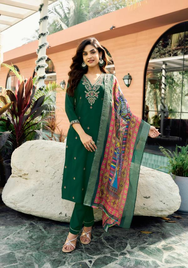 Ossm Rangat Viscose Roman Silk Kurti Bottom With Dupatta