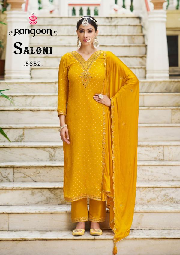 Rangoon Saloni Chinon Jacquard Kurti Bottom With Dupatta